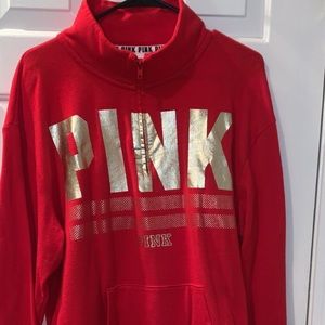 PINK Victoria’s Secret SweatShirt , vintage , Red Gold , Size Large Y2k
